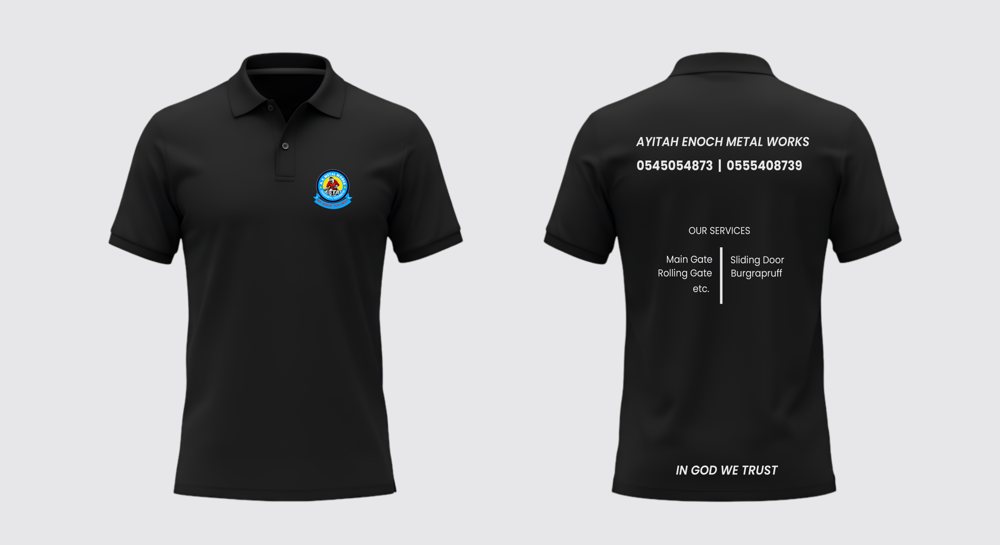 A.E. Metal Works polo branding